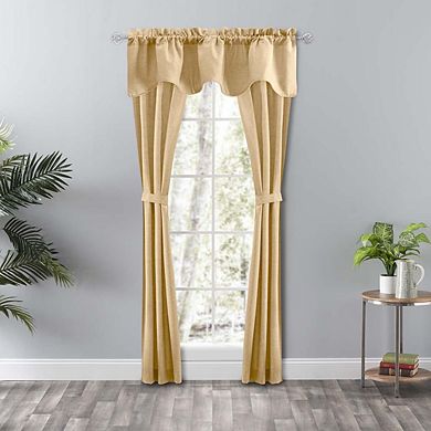 Curtain Lisa Solid Poly Cotton Premium Duck Fabric Tailored Panel Pair With Ties