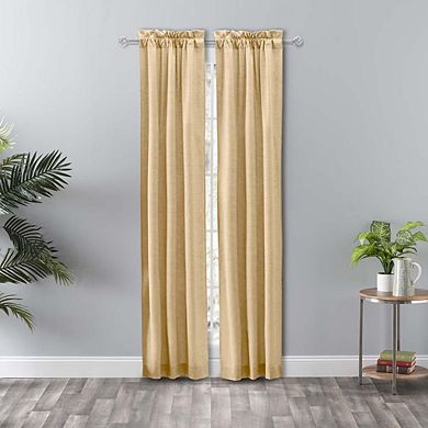 Curtain Lisa Solid Poly Cotton Premium Duck Fabric Tailored Panel Pair With Ties