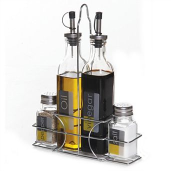 General Store 4 pc Condiment Set with Wire Caddy