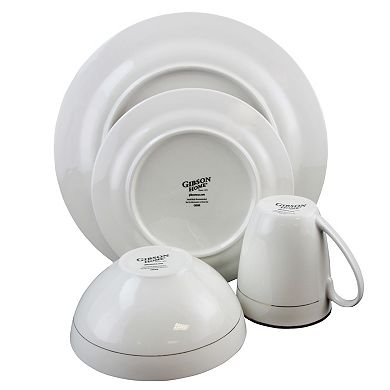 Gibson Home Palladine 16 Piece Dinnerware Double Gold Banded Set