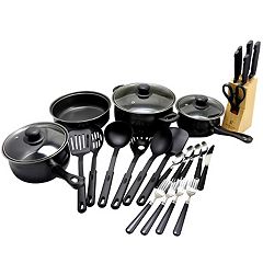 Gibson Home Ancona 12 Piece Stainless Steel Belly Shaped Cookware Set with Kitchen Tools