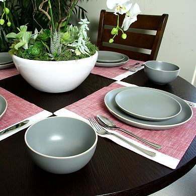 Gibson Home Rockaway 12 Piece Stoneware Dinnerware Set