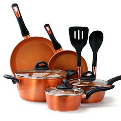 Gibson Home Gazebo Ceramic Nonstick Aluminum 11 Piece Cookware Set