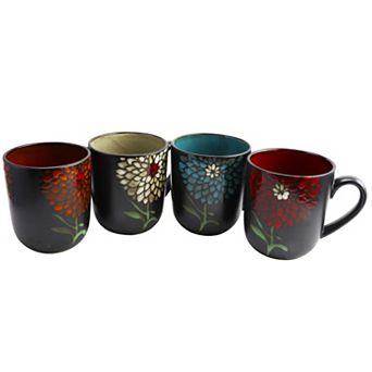 Gibson Home Gardenia Cafe 4 pc 16 Ounce Assorted Mug Set