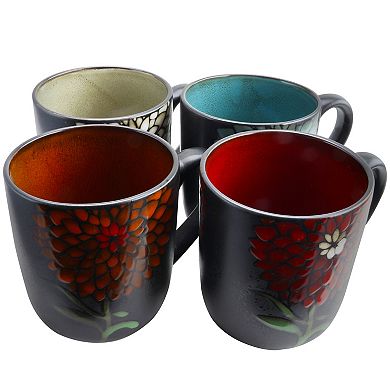 Gibson Home Gardenia Cafe 4 Piece 16 Ounce Assorted Mug Set