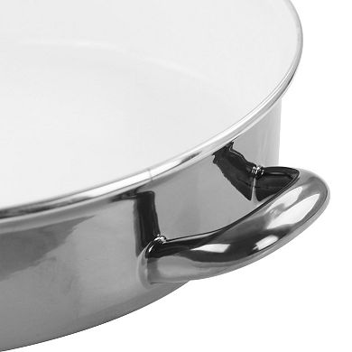 Gibson Home 5 Quart Gray Enamel On Steel Braiser Pan with Lid