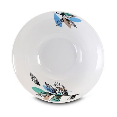 Gibson Home Vineyard Blue 12 Piece Round Fine Ceramic Dinnerware Set