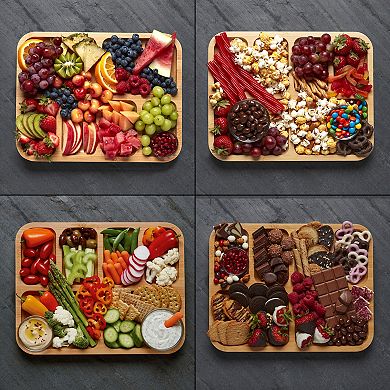 Farberware Build-a-Board 11" x 14" Bamboo Charcuterie Board with Locking Lid