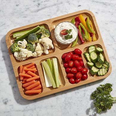 Farberware Build-a-Board 11" x 14" Bamboo Charcuterie Board with Locking Lid