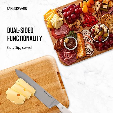 Farberware Build-a-Board 11" x 14" Bamboo Charcuterie Board with Locking Lid