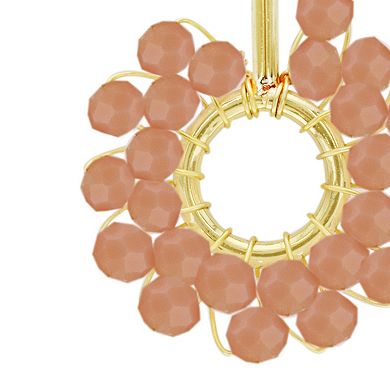 PANNEE BY PANACEA Gold Tone Crystal Bead Open Circle Drop Earrings