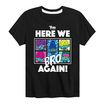 Boys 8-20 DreamWorks Trolls Movie Here We Bro Again Graphic Tee