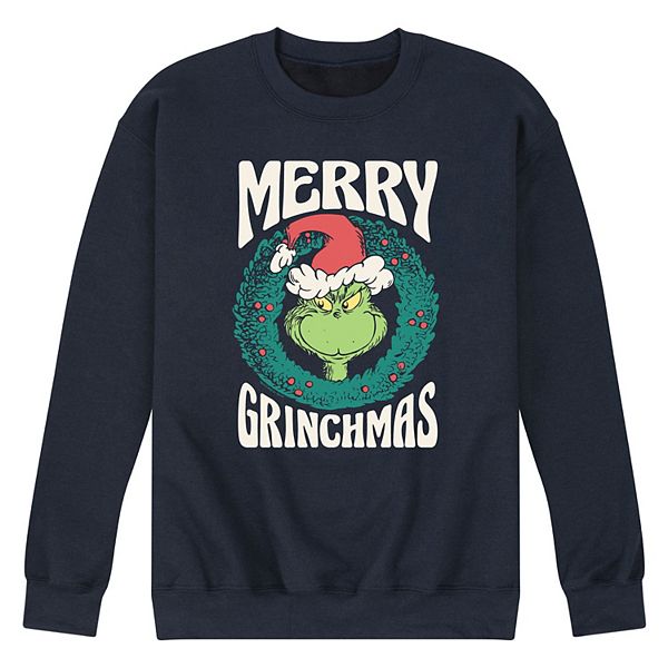 Men's Dr. Seuss The Grinch Merry Christmas Fleece Sweatshirt