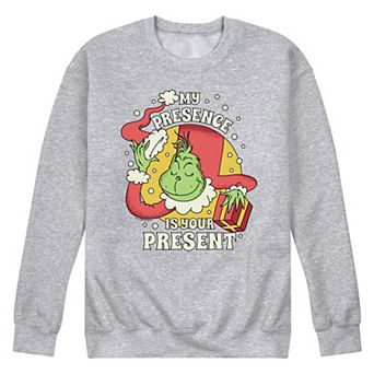 Men's Dr. Seuss The Grinch My Presence Is Your Present Fleece Sweatshirt