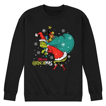 Men's Dr. Seuss The Grinch Merry Grinchmas Toy Bag Fleece Sweatshirt