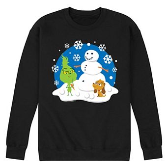 Men's Dr. Seuss The Grinch Building Snowman Fleece Sweatshirt