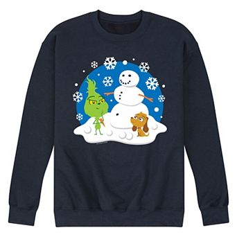 Men's Dr. Seuss The Grinch Building Snowman Fleece Sweatshirt