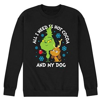 Men's Dr. Seuss The Grinch Hot Cocoa And My Dog Fleece Sweatshirt