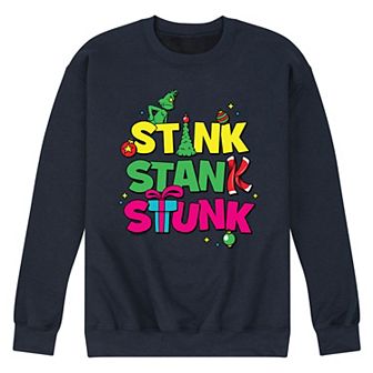 Men's Dr. Seuss The Grinch Stink Stank Stunk Fleece Sweatshirt
