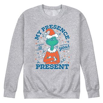Men's Dr. Seuss The Grinch My Presence Is Your Present Fleece Sweatshirt