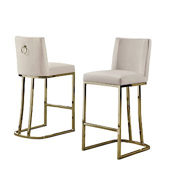 Best Quality Furniture Upholstered Counter Height Chair (Set of 2)