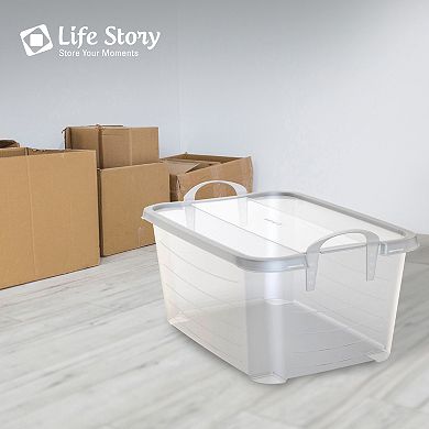 Life Story Clear Stackable Closet & Storage Box 55 Quart Containers, (6 Pack)