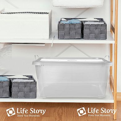 Life Story Clear Stackable Closet & Storage Box 55 Quart Containers, (6 Pack)