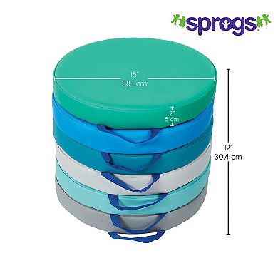 Sprogs 15" Round Floor Cushions with handles 6-Piece