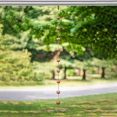 Marrgon 3 Ft Copper Rain Chain With Tulip Style Cups For Gutter Downspout Replacement