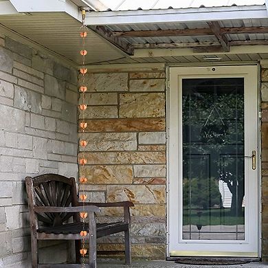Marrgon 3 Ft Copper Rain Chain With Tulip Style Cups For Gutter Downspout Replacement