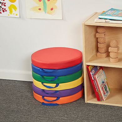 Sprogs 15" Round Floor Cushions with handles 6-Piece