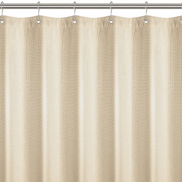 Waffle Weave Fabric Shower Curtain 72" W X 84" H