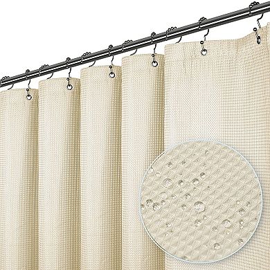 Waffle Weave Fabric Shower Curtain - 72" W X 84" H