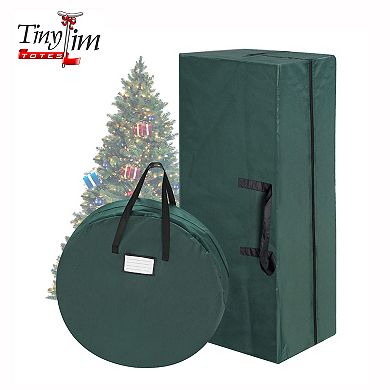 Tiny Tim Totes 10-Foot Christmas Tree and Wreath Storage Bags 2-Piece Set