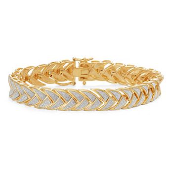 Classic Treasures 18k Gold Over Sterling Silver Glitter Braided Bracelet