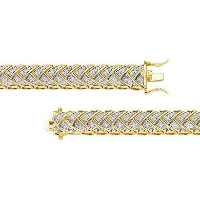 Classic Treasures 18k Gold Over Sterling Silver Glitter Braided Bracelet