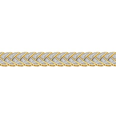 Classic Treasures 18k Gold Over Sterling Silver Glitter Braided Bracelet