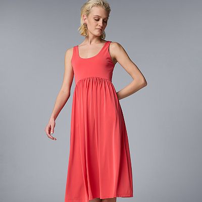 Petite Simply Vera Vera Wang Sleeveless Ruffled Fit & Flare Midi Dress