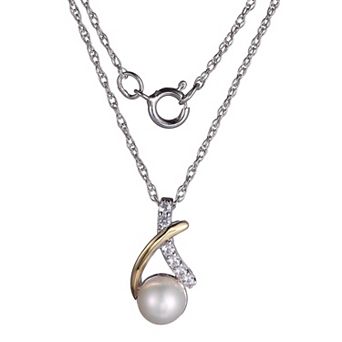 Classic Treasures Sterling Silver & 10k Gold Flash-Plated Freshwater Cultured Pearl Pendant Necklace