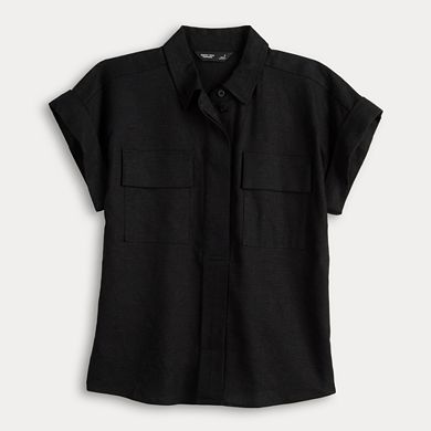 Petite Simply Vera Vera Wang Short Sleeve Shirt