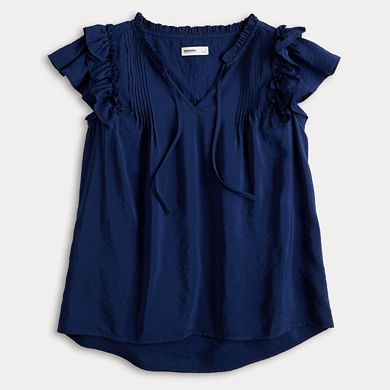 Women's Sonoma Goods For Life® Femme Tie-Neck Flutter Sleeve Shirt