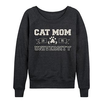 Women's Cat Mom University French Terry Long Sleeve Tee