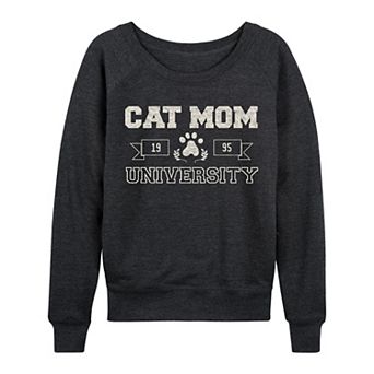 Women's Cat Mom University French Terry Long Sleeve Tee