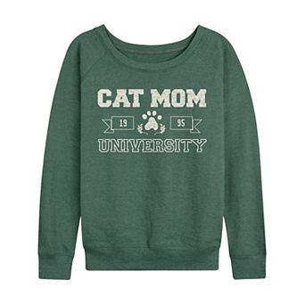 Women's Cat Mom University French Terry Long Sleeve Tee