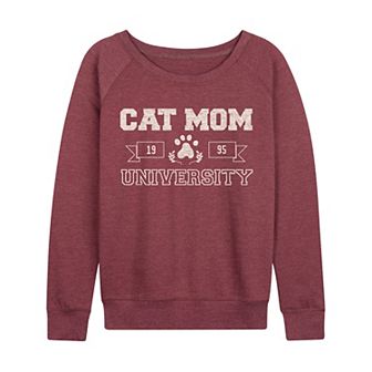 Women's Cat Mom University French Terry Long Sleeve Tee