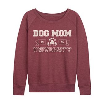 Women's Dog Mom University French Terry Long Sleeve Tee