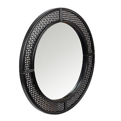 Truu Design Boho Large Round Decorative Wall-Mounted Glass Mirror