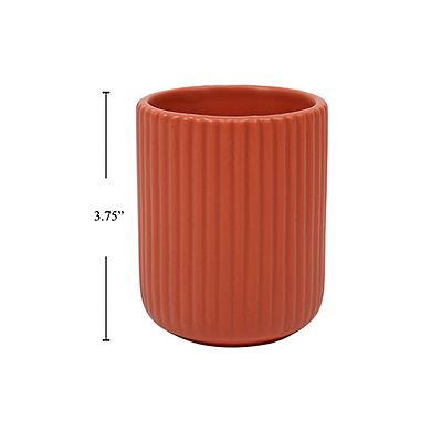 Truu Design Cylinder Ribbed Decorative Planter Table Decor