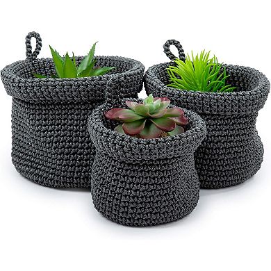 Truu Design 3-Piece Woven Fabric Planter Basket Set