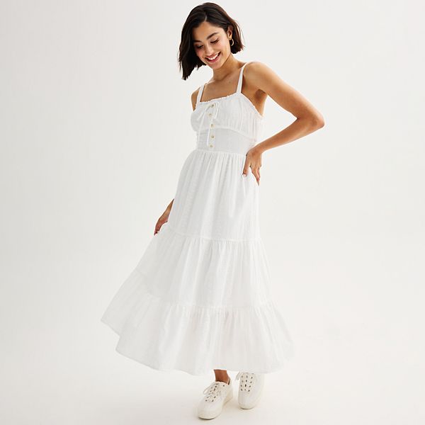 【SINOON】24SS Eyelet Ribbon Sleeveless Dress (White) 0841c1cad247de0435704eb7c4d1fd